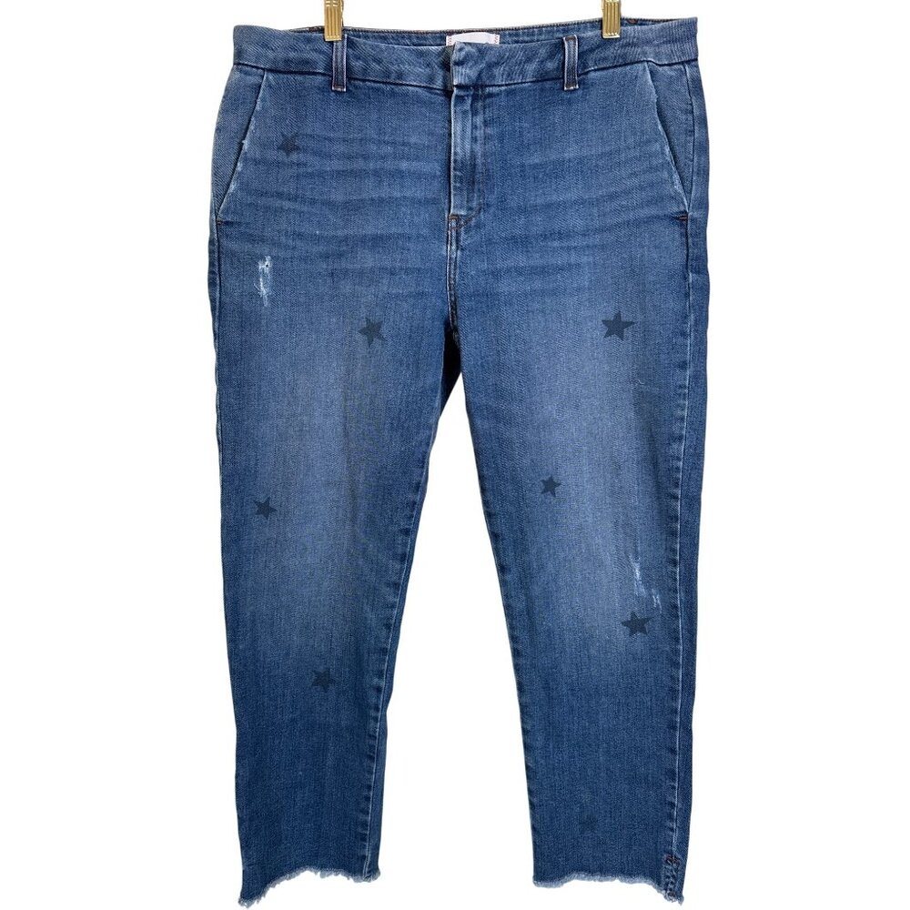 Anthropologie Sundry Jeans Size 31 Stars Stamp Le Soleil Cropped Jeans Love Crop